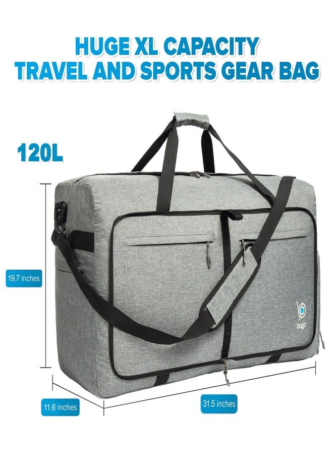 HOMENITY حقيبة سفر هومينيتي® للرجال، حقيبة سفر كبيرة قابلة للطي للسفر مع الأحذية وجيب مقاوم للماء، حقيبة رياضية مقاومة للماء مناسبة للرجال والنساء، رمادي داكن - Image 2